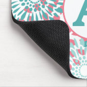 Roze Floral Monogram Muismat (Hoek)