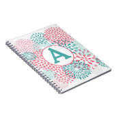 Roze Floral Monogram Notitieboek (Rechterzijde)
