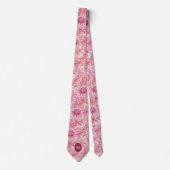 Roze Floral Monogram Stropdas (Voorkant)