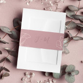 Roze Floral Monogram Uitnodigingen Wikkel