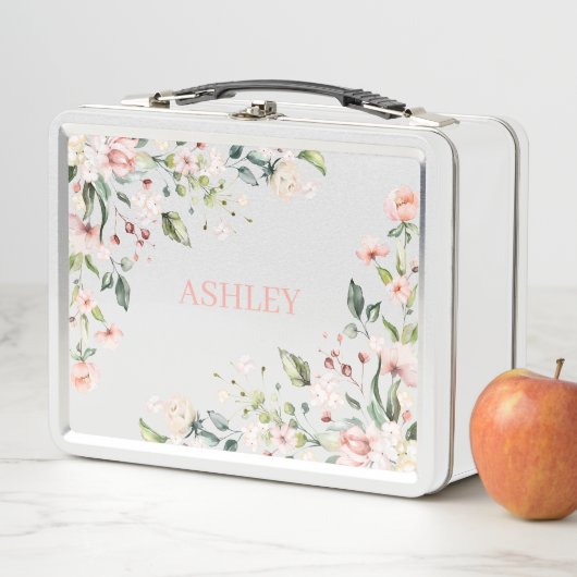 Roze Floral Monogram Waterverf Gepersonaliseerde n (In situ)