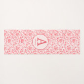 Roze Floral Monogram Yogamat (Achterkant (horizontaal))