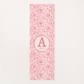Roze Floral Monogram Yogamat (Voorkant)