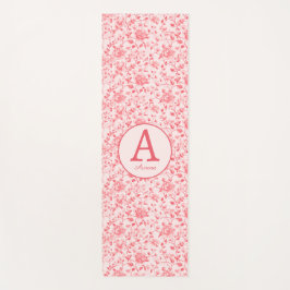 Roze Floral Monogram Yogamat