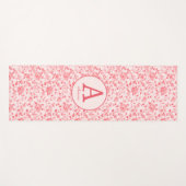 Roze Floral Monogram Yogamat (Voorkant (horizontaal))