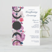 Roze Floral Moon Phase Wiccan Handfasting Kaart (Staand voorkant)