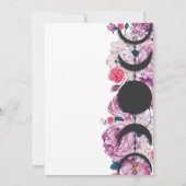 Roze Floral Moon Phase Wiccan Handfasting Kaart (Achterkant)