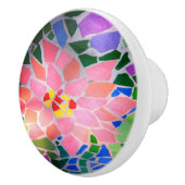 Roze Floral Mosaic Ceramic Knob Keramische Knop (Rechts)