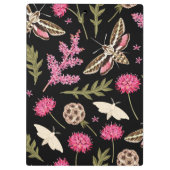 Roze Floral Moth | Moth-klembord Klembord (Achterkant)