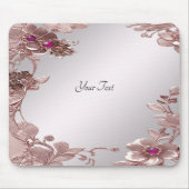 Roze Floral Mousepad Muismat (Voorkant)