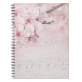 Roze Floral Music Notitieboek (Voorkant)
