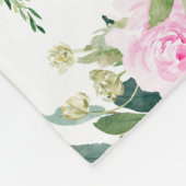 Roze Floral Naam Maandelijkse Mijlpaal Pinguïn Fleece Deken (Hoek)