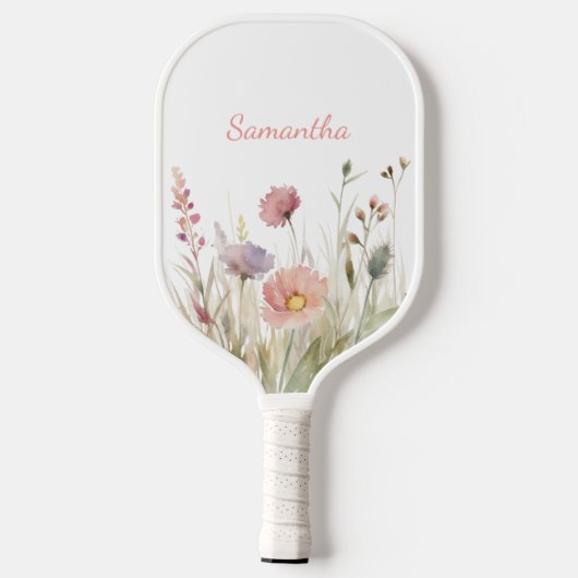  roze Floral naam Pickleball Paddle (Achterkant)