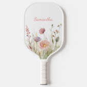  roze Floral naam Pickleball Paddle (Voorkant)