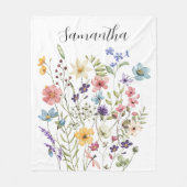 Roze Floral Name Fleece Deken (Voorkant)