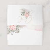 Roze Floral Name Kaarten Plaatskaartje (Buitenkant ongevouwen)