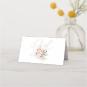 Roze Floral Name Kaarten Plaatskaartje (Achterkant)