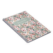 Roze Floral Name Notitieboek (Rechterzijde)