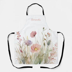 Roze Floral Name Schort