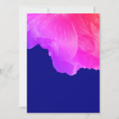 Roze Floral Navy Blue White Cute Unique Wedding Kaart (Achterkant)