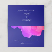 Roze Floral Navy Blue White Cute Unique Wedding Plaatskaartje (Buitenkant ongevouwen)