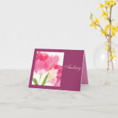 Roze Floral Note Kaart (Gele Bloem)