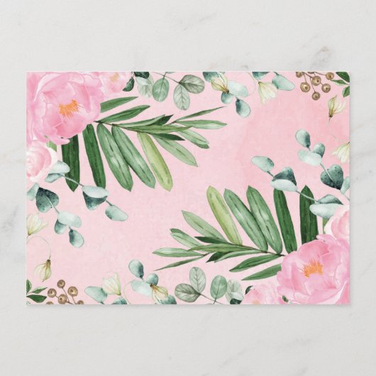 Roze Floral Oerwoud Safari brengt een boek kinderm Informatiekaartje (Achterkant)