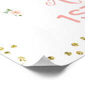 Roze Floral Oh Deer Birthday Welkomstteken Poster (Hoek)