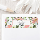  roze Floral op maat Etiket (Insitu)