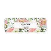  roze Floral op maat Etiket (Voorkant)