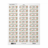  roze Floral op maat Etiket (Full Sheet)