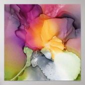 Roze Floral Originele Kunst Poster (Voorkant)