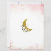 Roze Floral over de uitnodiging voor het Baby show (Achterkant)