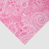 Roze Floral Paisley op witte, verwisselbare achter Tissuepapier (Detail)