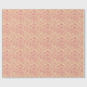 Roze Floral paisley over beige Background Cadeaupapier (Vlak)