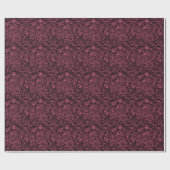 Roze Floral paisley over zwarte achtergrond Cadeaupapier (Vlak)