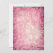 Roze Floral Paisley Wedding Invitation Kaart (Achterkant)