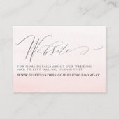 Roze Floral Pampas Grass Wedding Website Visitekaartje (Voorkant)