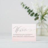 Roze Floral Pampas Grass Wedding Website Visitekaartje (Staand voorkant)