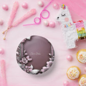 Roze Floral Papieren Kommen (Feest)