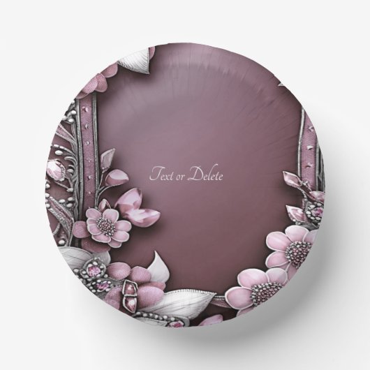 Roze Floral Papieren Kommen (Voorkant)