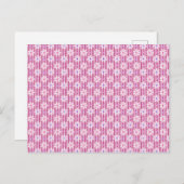 roze Floral Patroon Briefkaart (Voorkant / Achterkant)