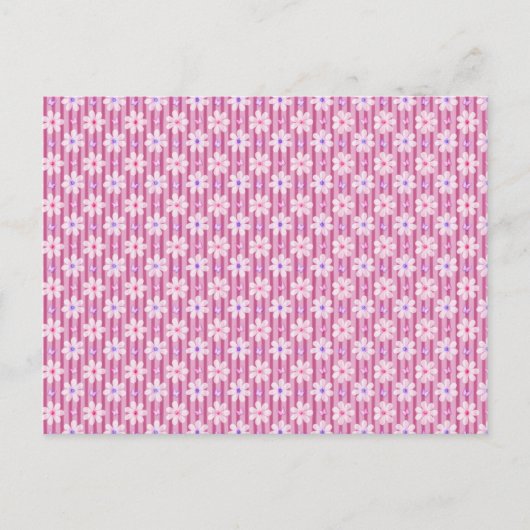 roze Floral Patroon Briefkaart (Voorkant)