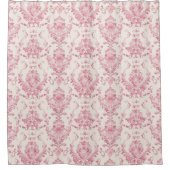 roze Floral Patroon Douchegordijn (Voorkant)