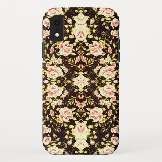 roze Floral Patroon, geel Case-Mate iPhone Case (Achterkant)