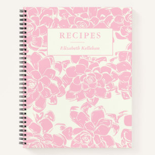  roze Floral Patroon gepersonaliseerd Ontvang Notitieboek