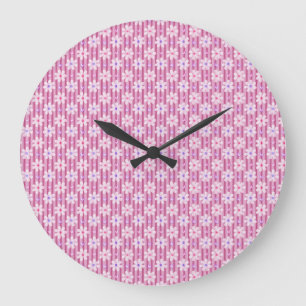 roze Floral Patroon Grote Klok