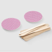  roze Floral Patroon Handwaaier (Niet-gemonteerd)