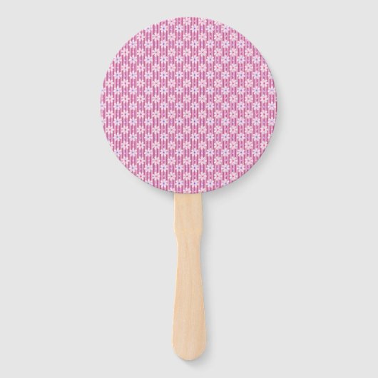  roze Floral Patroon Handwaaier (Voorkant)