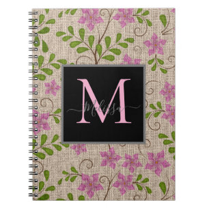 roze Floral Patroon Notitieboek